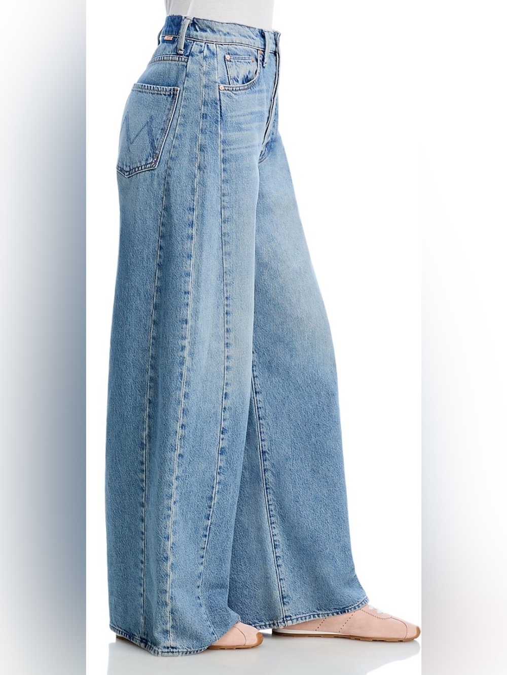 MOTHER The Pipe Dream Button Sneak High Rise Jeans in Leap At The Chance - Picture 4 of 9